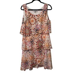 KEREN HART DRESS TIERED COLORFUL BOHO SIZE S HIPPIE COQUETTE SOFT GIRL NEW
